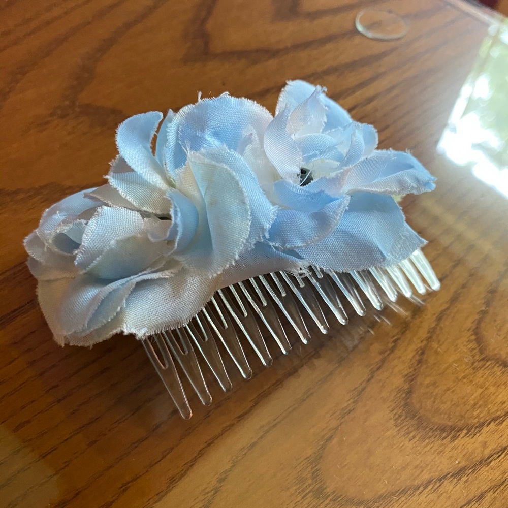 Blue Fake Flower Hair Pin